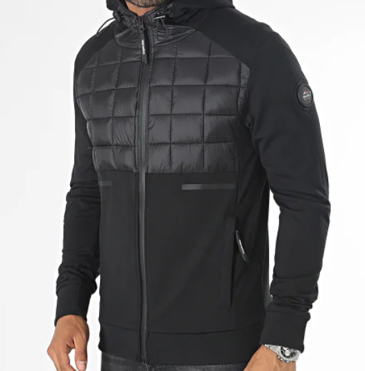 Sweat Capuche Zippé Dradler Noir Helvetica