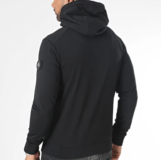 Sweat Capuche Zippé Dradler Noir Helvetica
