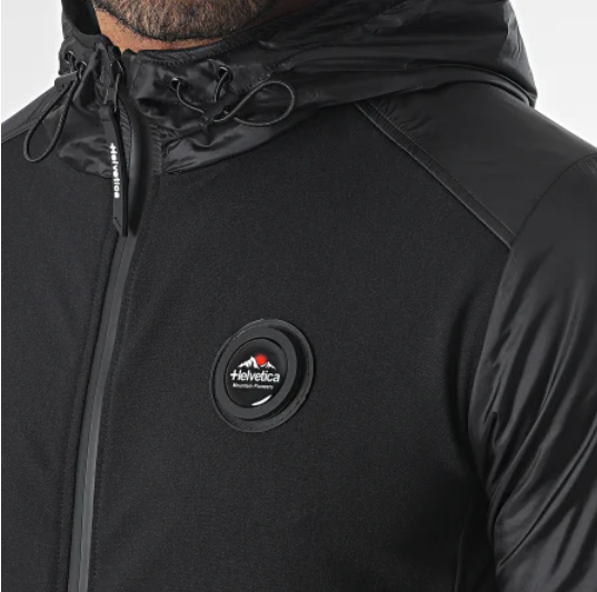 Sweat Capuche Zippé Fynner Noir Helvetica