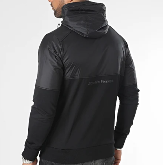Sweat Capuche Zippé Fynner Noir Helvetica