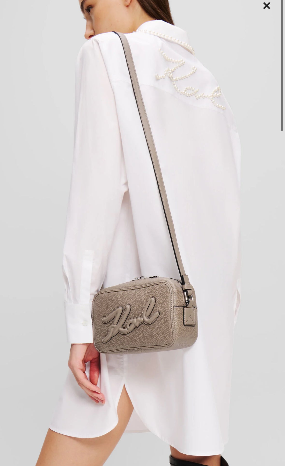 SAC CAMÉRA EN CUIR GRAINÉ K/SKUARE Karl Lagerfeld